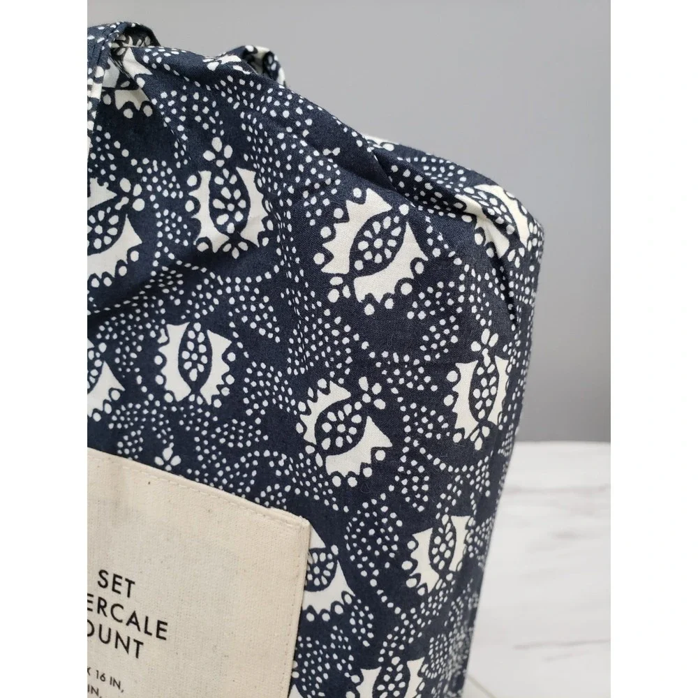 QUEEN REBECCA MINKOFF NAVY BANDANA Sheet Set Cotton Percale navy white western